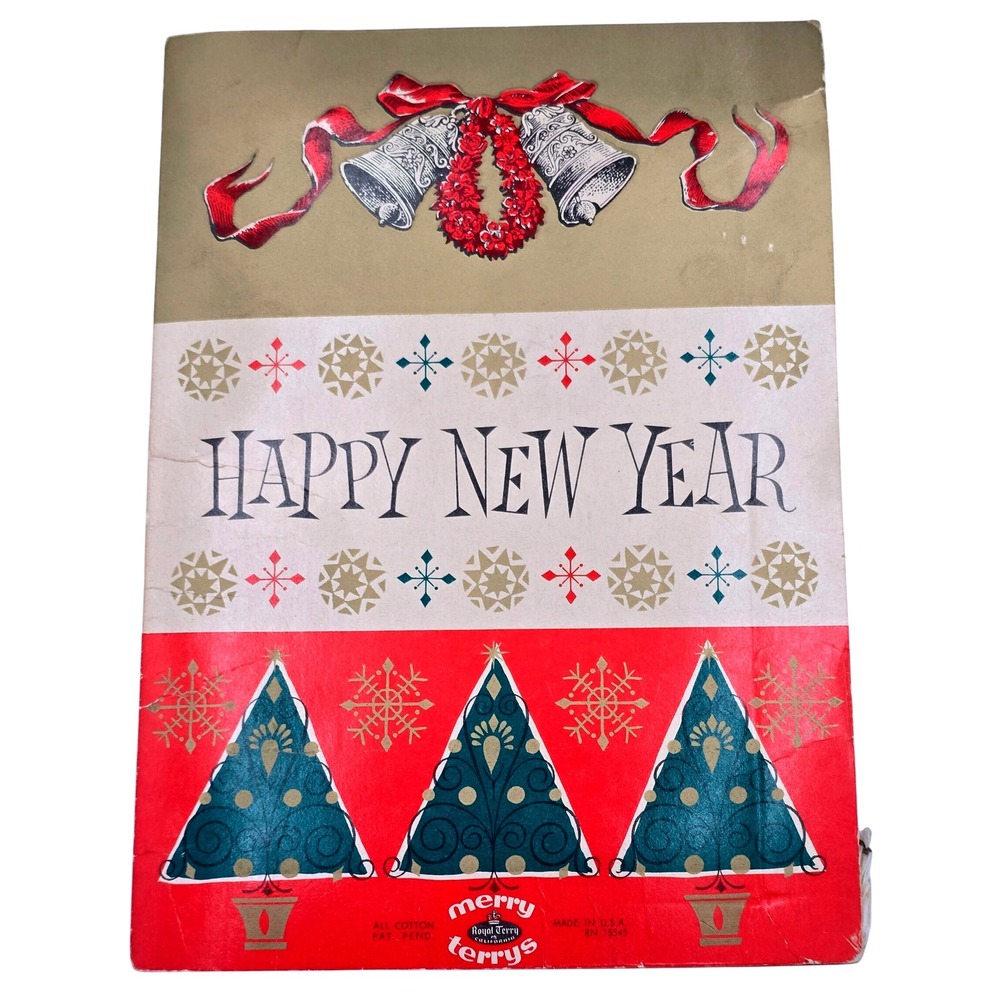 "One of‎ a Kind" RARE Merry Terry Christmas New Year Donkey Towel Set 2 NIB